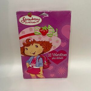 Vintage Y2K Strawberry Shortcake Valentine's Day Card + Stickers NEW Deadstock